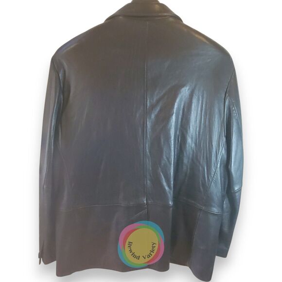 Vintage 80s 90s Guess Leather Blazer Jacket Mens XL Hip Hop Grunge Streetwear - Picture 2 of 16